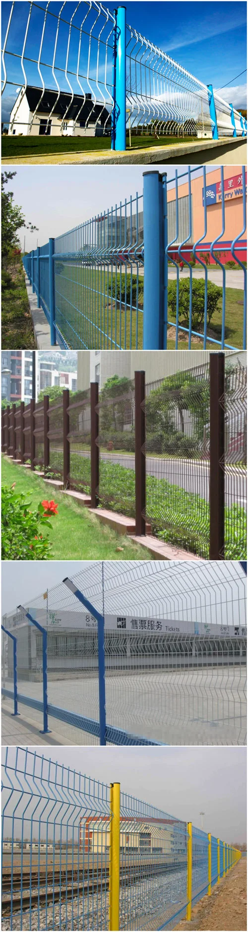 Garden Fence Matched Round Post Are Used in Yard Variety of Colors for Security Post